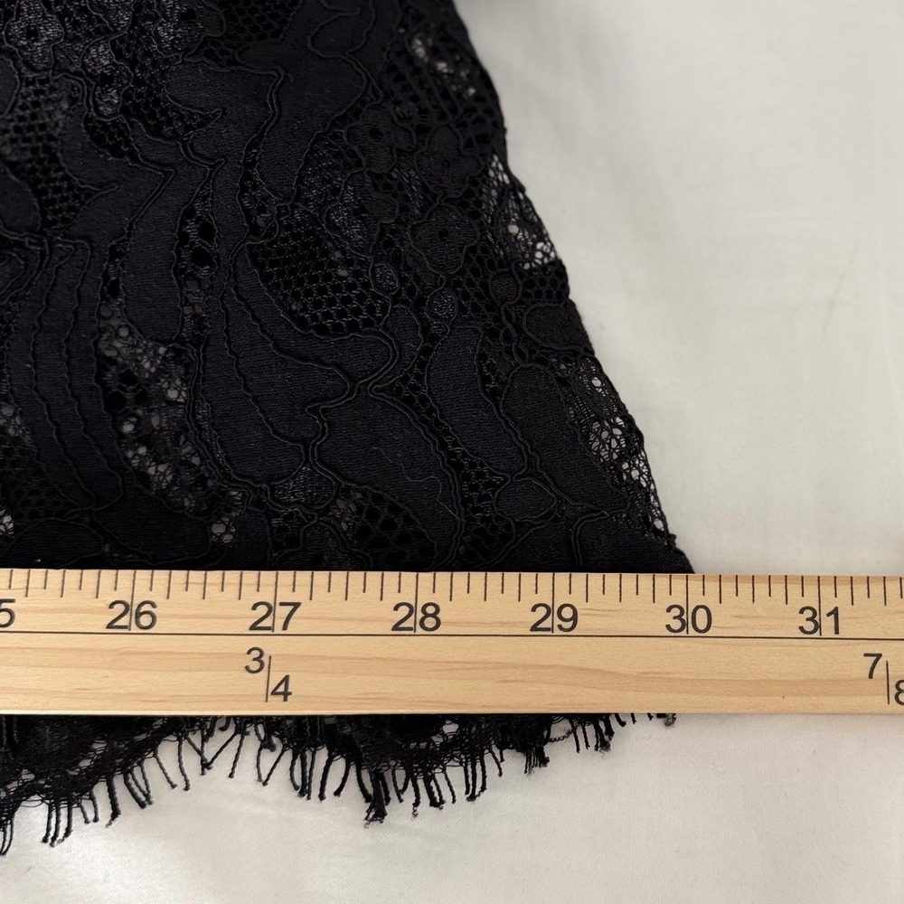 Lulus Whimsigoth Black Coquette Lace Deep V-Neck Midi Dress XS Eyelash Trim - Picture 11 of 12